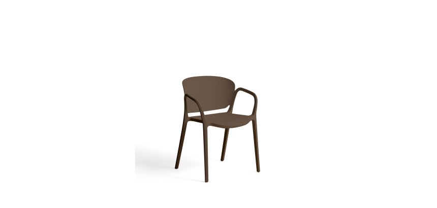 Chaise empilable d’extérieur Ania marron foncé
