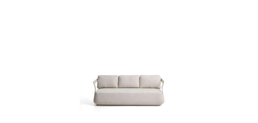 DE_Canapé Tamaris 3 places en aluminium écru 217 cm