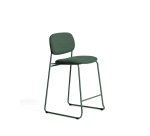 Tabouret empilable Meli en chenille verte et pieds en métal vert FSC Mix Credit 65 cm
