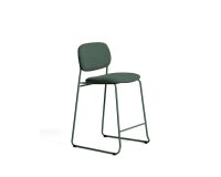 Meli stackable stool in green chenille with green metal legs FSC Mix Credit 65cm