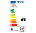 Lampadaire led Unilux double éclairage ergonomique écologique avec panneau acoustique en pet recyclé nexus blanc beige