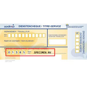 Dienstencheque stempel voor onderneming P25