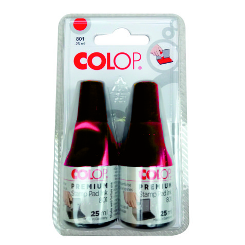 2 BOUTEILLES D'ENCRE UNIVERSELLE 801 SOUS BLISTER 25 ML ROUGE