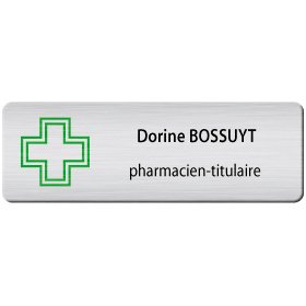 BADGE AVEC CROIX 2 PH.-TITULAIRE