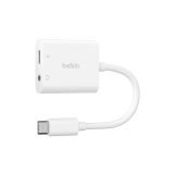 Adaptateur et convertisseur Belkin Adaptateur USB-C + audio 3,5mm+ recharge, blanc