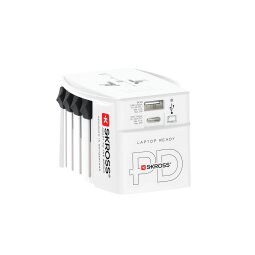 Adaptateur et convertisseur Skross Adaptateur 15O PAYS + sortie USB + Sortie Type C 45 WATTS+ cables High Speed charging 160 CM