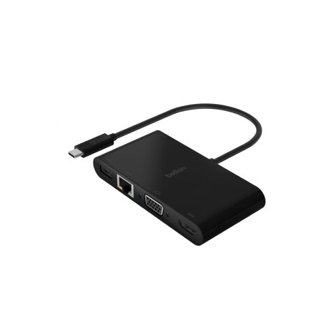 Hub USB Belkin HUB USB-C 4 en 1 (100W PD, HDMI, VGA, RJ45, USB-A)