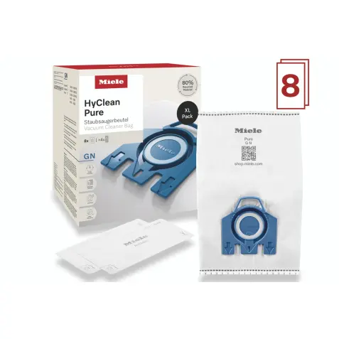 Sac aspirateur Miele PACK XL HYCLEAN PURE GN 80% MATIERES RECYCLEES X8 SACS