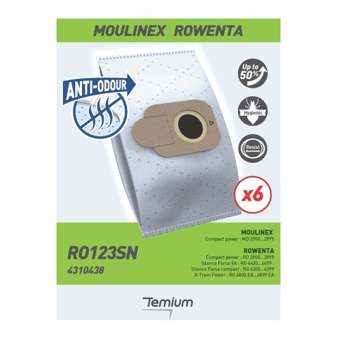 Sac aspirateur Temium RO123SN ANTI-ODEUR 6 SACS