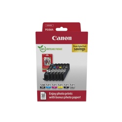 Cartouche d'encre Canon PGI-530/CLI-531 PG/C/M/Y/B SEC + PAP 50fxGP-501 10x15cm PVP