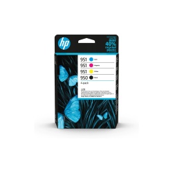 Cartouche d'encre Hp HP 950/951 Pack de 4 Cartouches d'Encre Noir, Cyan, Magenta et Jaune Authentiques (6ZC65AE)