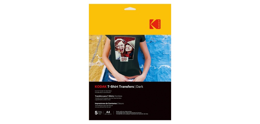 Papier d'impression Kodak T-shirt Transfer Dark 5 feuilles