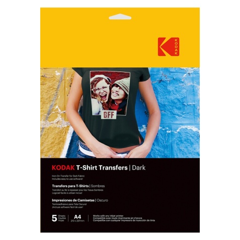 Papier d'impression Kodak T-shirt Transfer Dark 5 feuilles