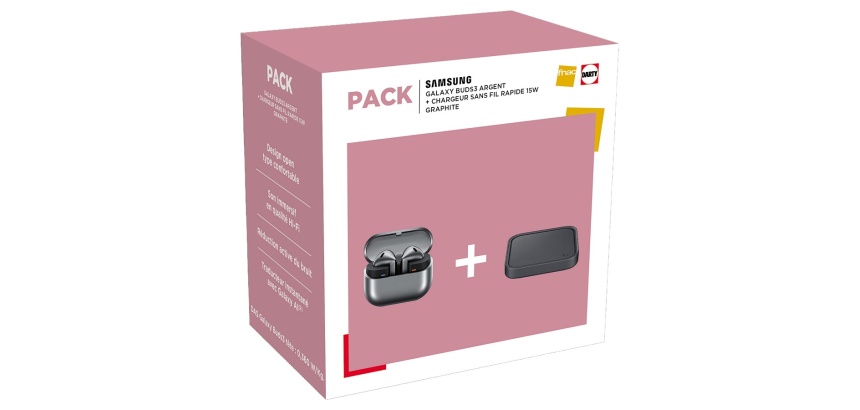 Ecouteurs Samsung PACK GALAXY BUDS3 ARGENT + CHARGEUR 25W