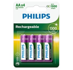 Pile rechargeable Philips PILES LR6 AA 1300 MAH