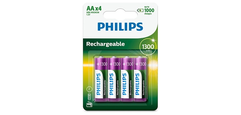 Pile rechargeable Philips PILES LR6 AA 1300 MAH