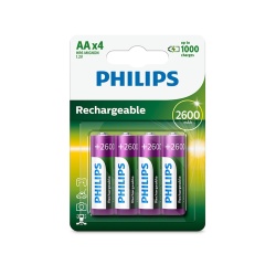 Pile rechargeable Philips PILES X4 AA 2600 MAH