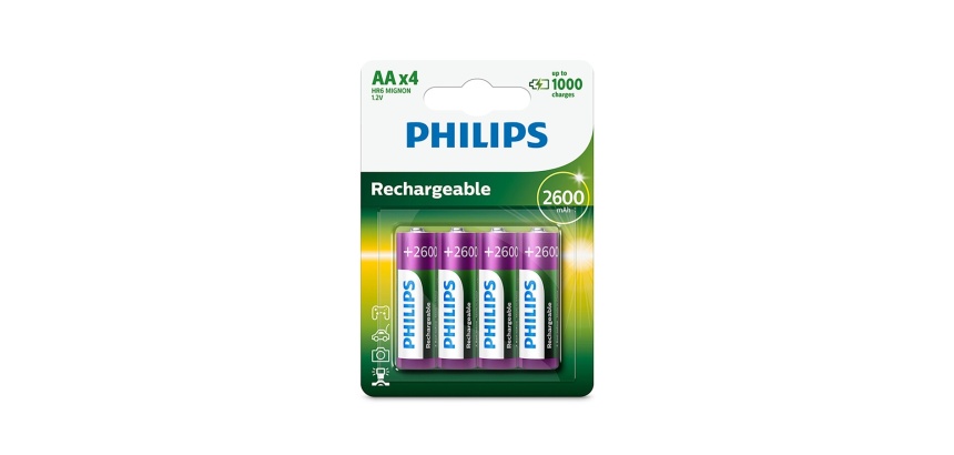 Pile rechargeable Philips PILES X4 AA 2600 MAH