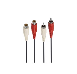 Câble et Connectique Accsup CABLE 2 RCA MALE / 2 RCA FEMELLE 2,5M NOIR