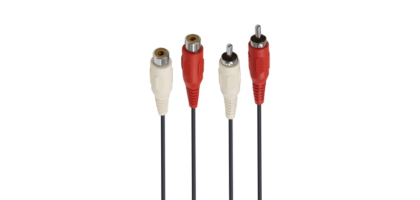 Câble et Connectique Accsup CABLE 2 RCA MALE / 2 RCA FEMELLE 2,5M NOIR