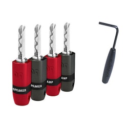 Câble et Connectique Audioquest FICHES BANANE SUREGRIP 300 ARGENT (LOT DE 4)