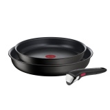 Batterie de cuisine Tefal LOT 2 POELES 22/26 CM + POIGNEE AMOVIBLE INGENIO ECO RESIST INDUCTION L3979002