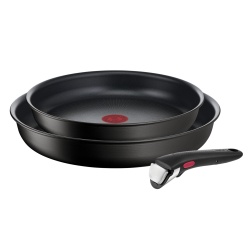 Batterie de cuisine Tefal LOT 2 POELES 24/28 CM + POIGNEE AMOVIBLE INGENIO ECO RESIST INDUCTION L3979102