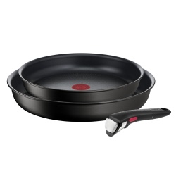 Batterie de cuisine Tefal LOT 2 POELES 24/28 CM + POIGNEE AMOVIBLE INGENIO ECO RESIST INDUCTION L3979102