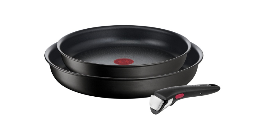 Batterie de cuisine Tefal LOT 2 POELES 24/28 CM + POIGNEE AMOVIBLE INGENIO ECO RESIST INDUCTION L3979102