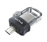 SanDisk Ultra Dual m3.0 lecteur USB flash 64 Go USB Type-A / Micro-USB 3.2 Gen 1 (3.1 Gen 1) Noir, Argent, Transparent