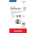 SanDisk Ultra Dual m3.0 lecteur USB flash 64 Go USB Type-A / Micro-USB 3.2 Gen 1 (3.1 Gen 1) Noir, Argent, Transparent