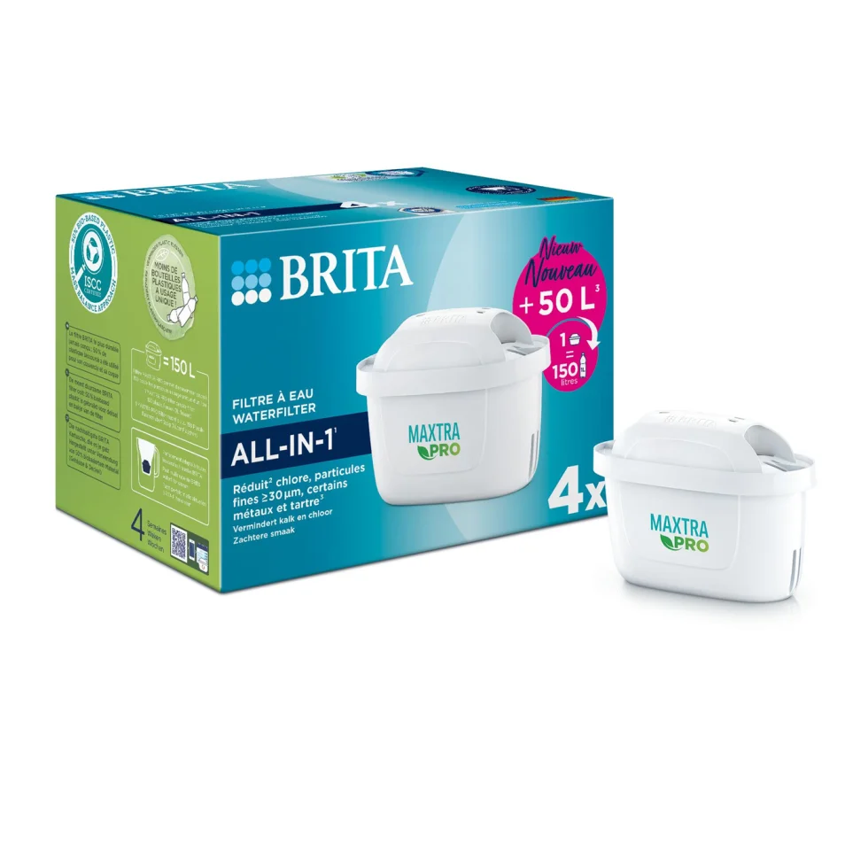 BRITA FRANCE Pack de cartouches filtrantes Pack 4 filtres à eau MAXTRA PRO-  AIO sur