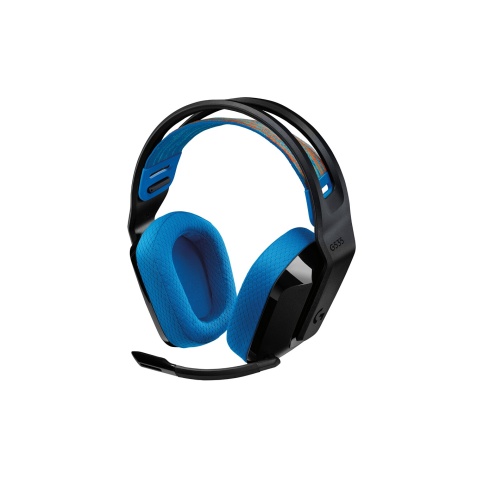 Casque PC Logitech G535 Lightspeed, leger, micro avec fonction de desactivation du son Flip-up, 33 heures d''autonomie, compatible avec PS5, PS4, PC, USB-C - Noir/Bleu