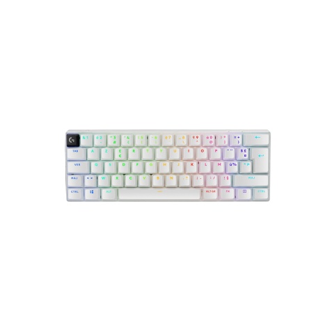 Clavier Logitech G PRO X 60 LIGHTSPEED, gaming sans fil, mécanique ultra compact TKL 60%, tactile - Blanc