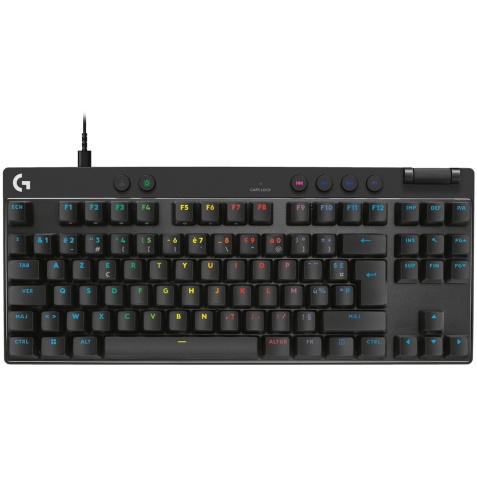 Clavier Logitech G PRO X TKL RAPID, gaming filaire sans pave numerique avec touches analogiques magnetiques, RVB - Noir