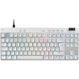 Clavier Logitech G PRO X TKL RAPID, gaming filaire sans pave numerique avec touches analogiques magnetiques, RVB - Blanc