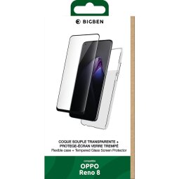 Coque et étui téléphone mobile Bbc Pack Coque Souple Transparente + VT 2,5D Pour Reno 8