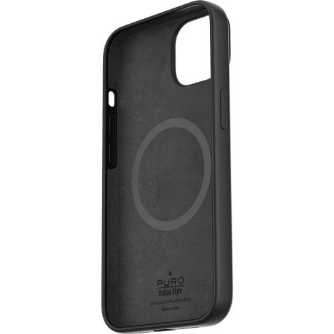 Coque et étui téléphone mobile Puro Coque Silicone Magnétique iPhone 14 Plus Noir