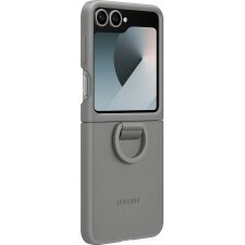 Coque et étui téléphone mobile Samsung Coque silicone avec anneau Galaxy Z Flip 6 Gris