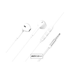 Oreillette et Kit mains-libres Force Play Force Play Kit piéton Bouton Jack 3.5mm Blanc