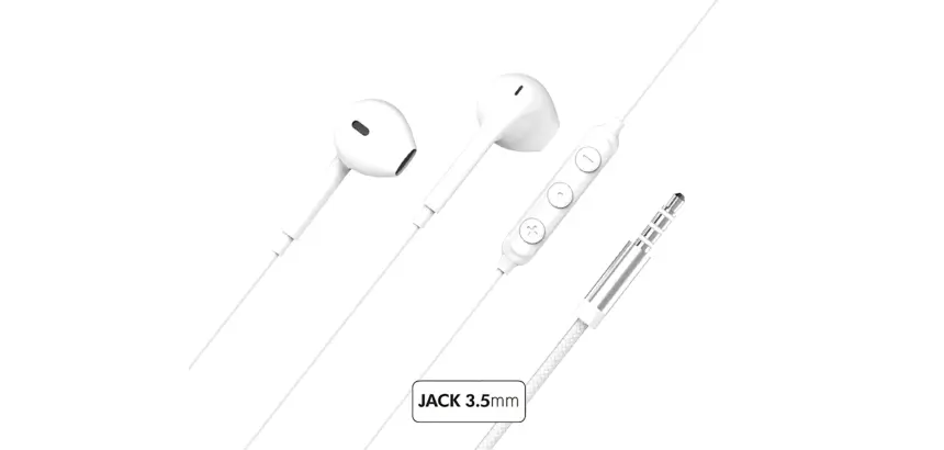 Oreillette et Kit mains-libres Force Play Force Play Kit piéton Bouton Jack 3.5mm Blanc