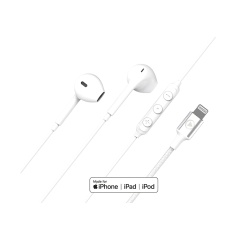 Oreillette et Kit mains-libres Force Play Force Play Kit piéton Bouton Lightning Blanc