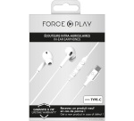 Oreillette et Kit mains-libres Force Play Kit piéton Intra USB-C Blanc