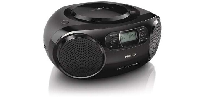Radio Philips AZB500B DAB Lecteur de CD  avec amplification dynamique des basses Noir