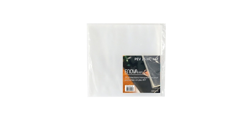 Accessoire platine vinyle Enova Hifi Lot de 25 pochettes haute qualite pour disques vinyle 45 tours PEV 25 HC 45T