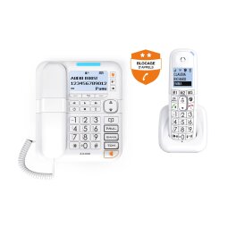 Téléphone filaire Alcatel XL785 Combo (base filaire + combiné DECT) avec répondeur, grand écran et grosses touches