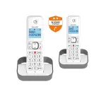 Téléphone sans fil Alcatel Pack Duo F 860 Duo avec fonction blocage des appels publicitaires blanc gris