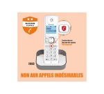 Téléphone sans fil Alcatel Pack Duo F 860 Duo avec fonction blocage des appels publicitaires blanc gris