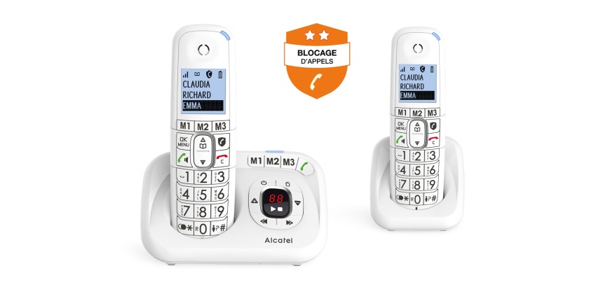 Téléphone sans fil Alcatel DECT ALCATEL XL785 Duo avec Répondeur, Grand Ecran et grandes touches