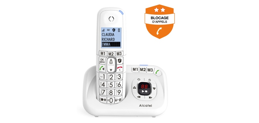 Téléphone sans fil Alcatel DECT XL785 avec Répondeur, Grand Ecran et grandes touches